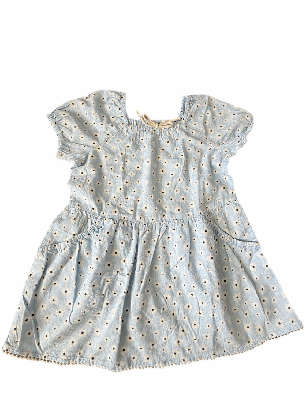 NWT Old Navy Light Blue Daisy-Print Cotton Dress Toddler Girl 4T